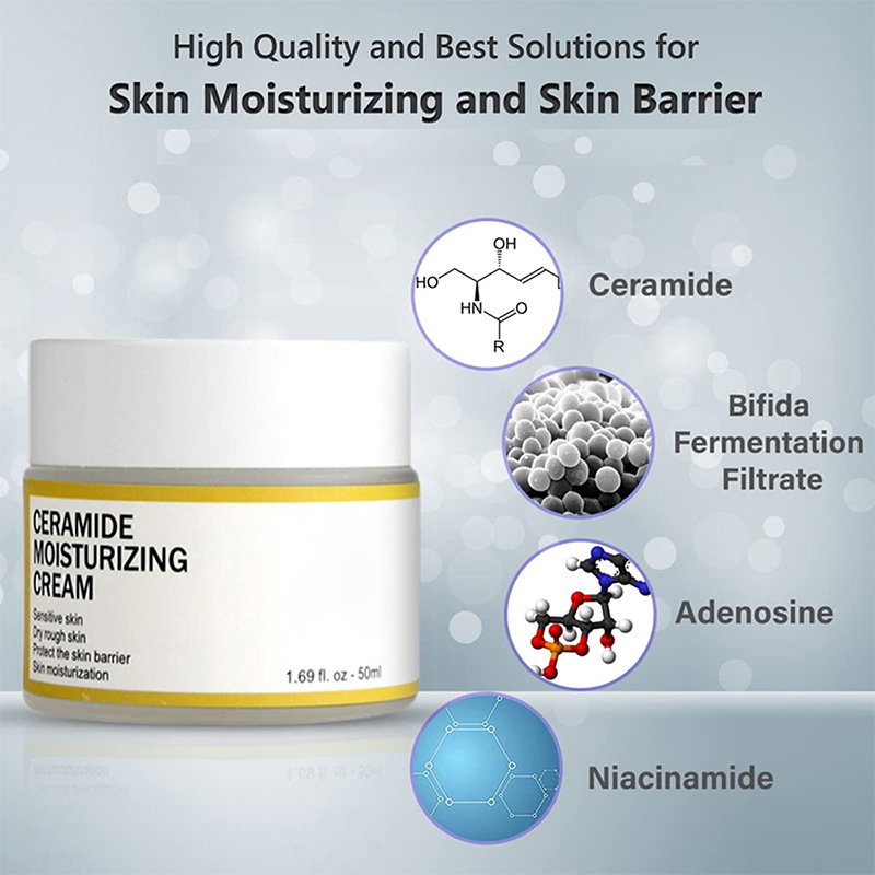 Ang Ceramide cream ay nagmo-moisturize at nag-hydrate na nagpapabuti sa kondisyon ng balat at pinipigilan ang tuyo at basag na balat 50g