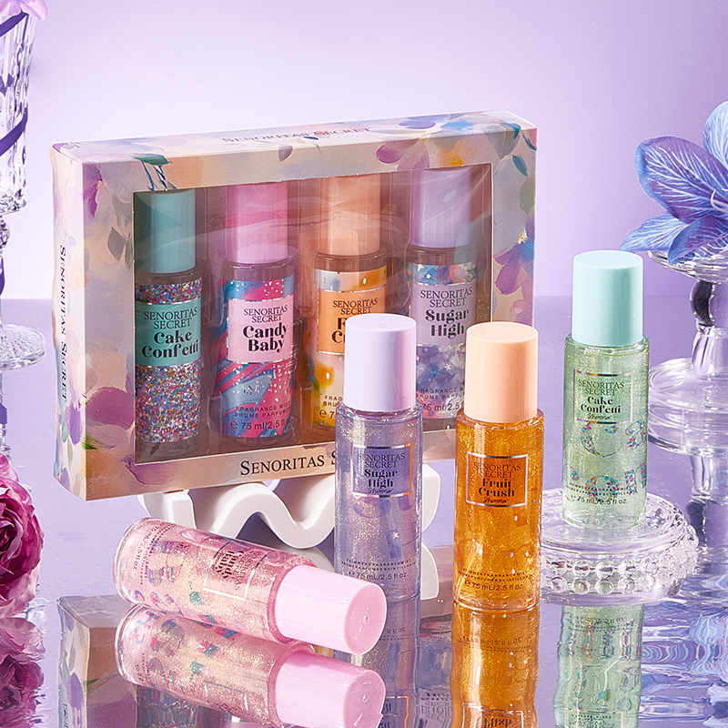 4PCS 75ml*4 Eau De Parfum Florals Body Spray Pambabae Fruity 75ml Body Mist Gift Set
